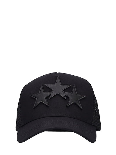 Amiri black three stars trucker cap